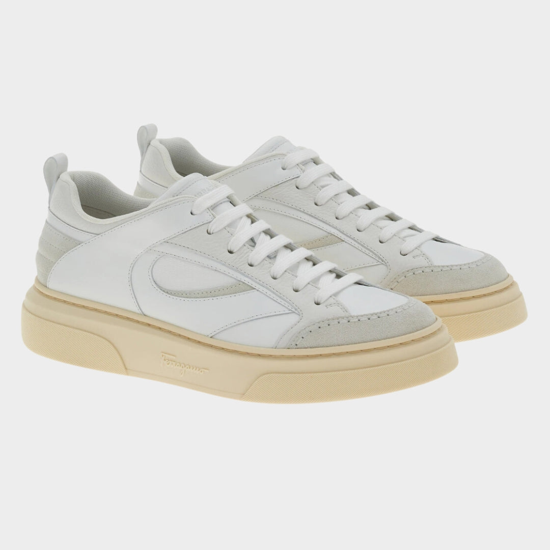 TENIS FERRAGAMO BLANCO :77% CALF+23% PIEL (760113-CASSINA MIX)