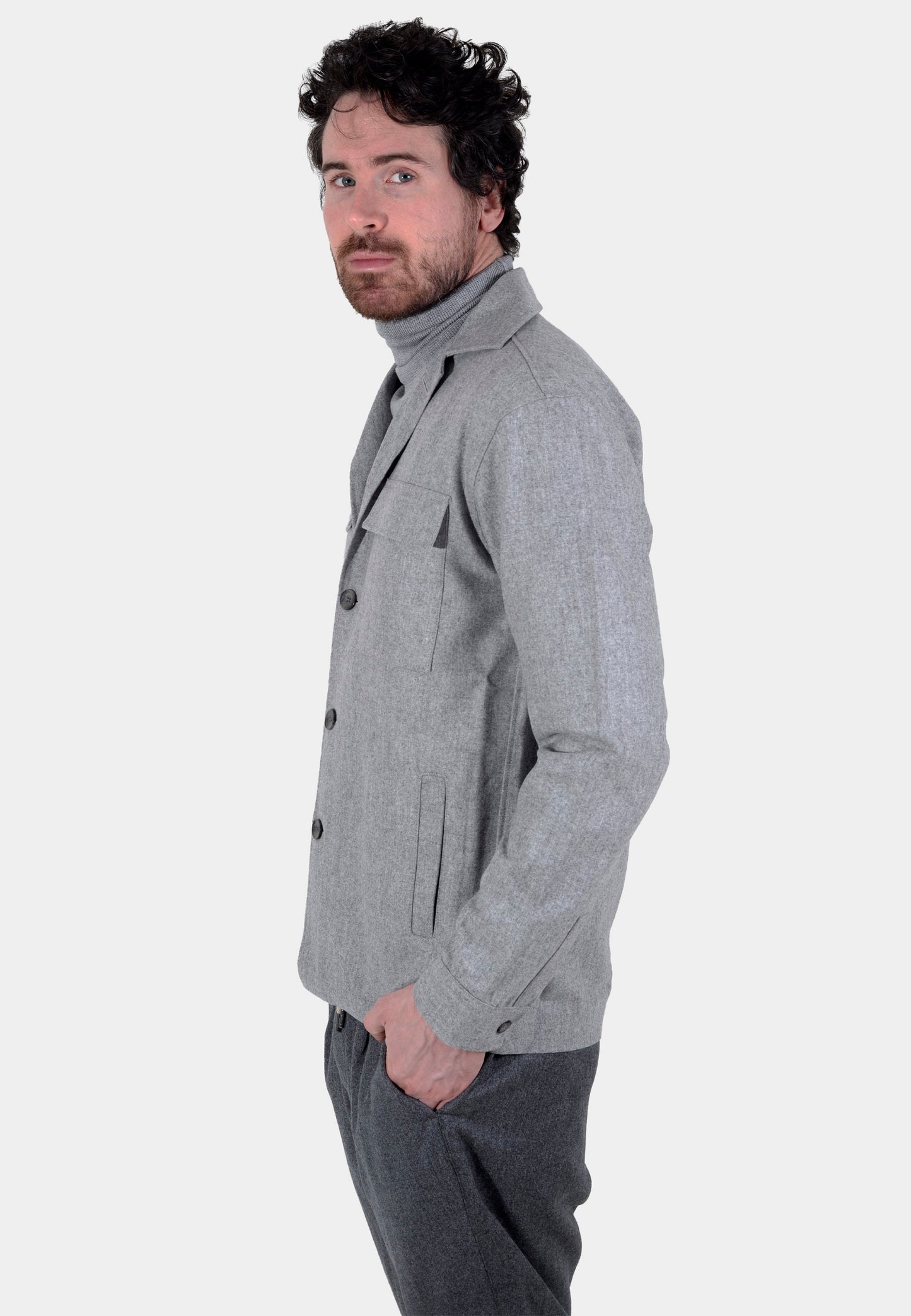 CHAQUETA BOGGI GRIS LANA T-S IM869 (23A027601)