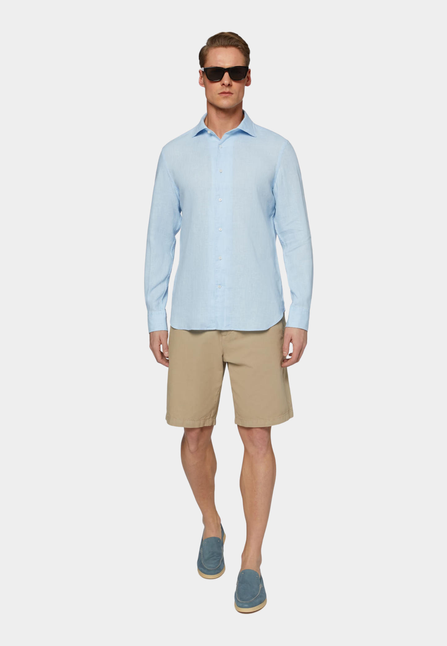 CAMISA SPORT BOGGI AZUL LINO