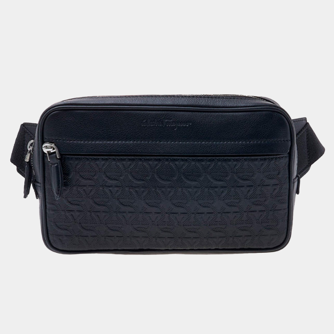 MALETA FERRAGAMO NEGRO CUERO + FABRIC (757922-241214)