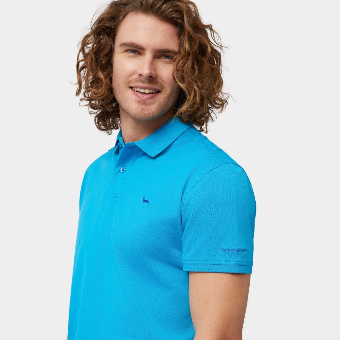 CAMISETA POLO HARMONT & BLAINE AZUL ALGODÓN (LRL030021148-807)