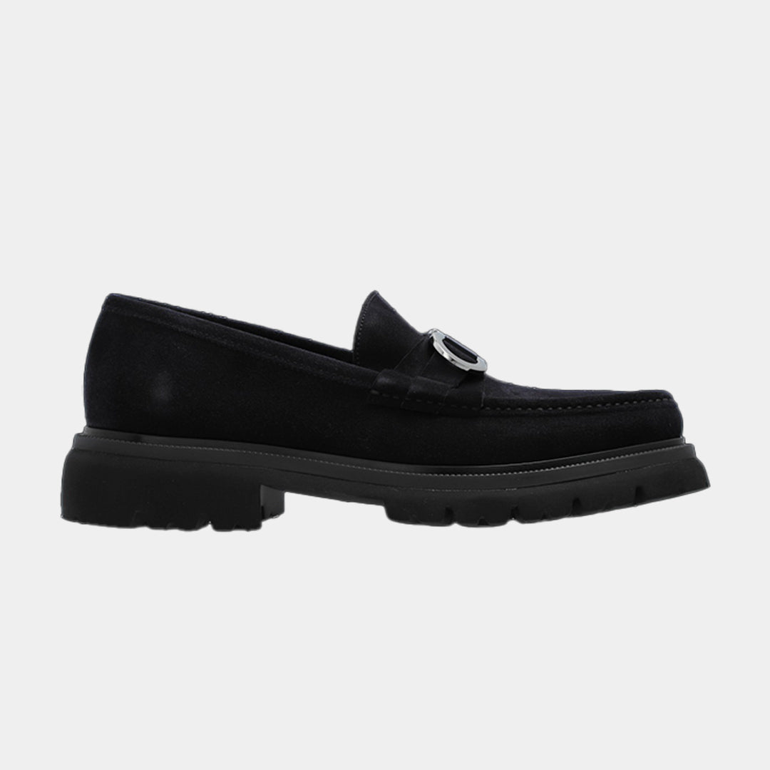 Zapato Mocasines Gancini Gamuza Azul Marino S.F.