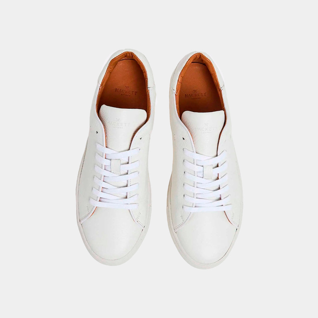 TENIS HACKETT LONDON BLANCO CUERO + POLYURE (HMS21374-800)