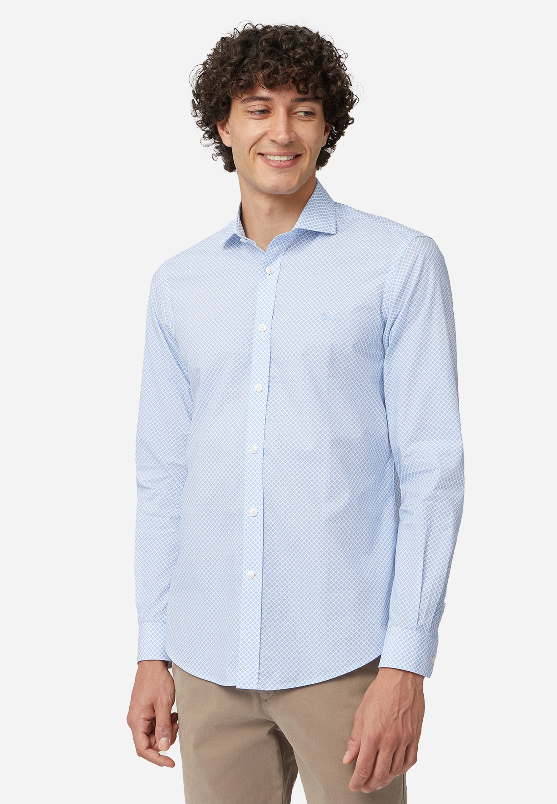 Camisa Sport Azul Claro Algodón H&B