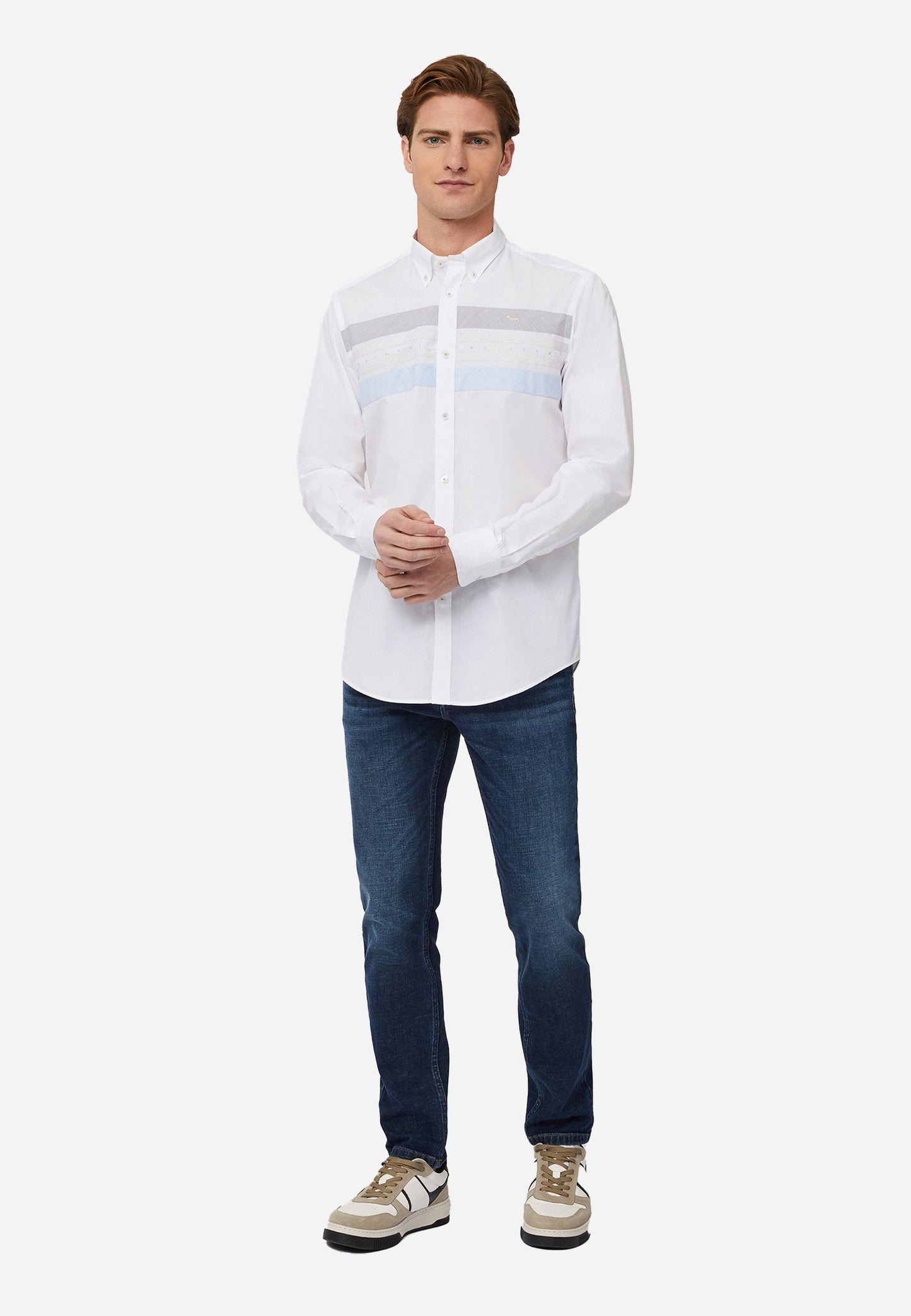 CAMISA SPORT HARMONT & BLAINE BLANCO ALGODON (CRM513008799M-100)