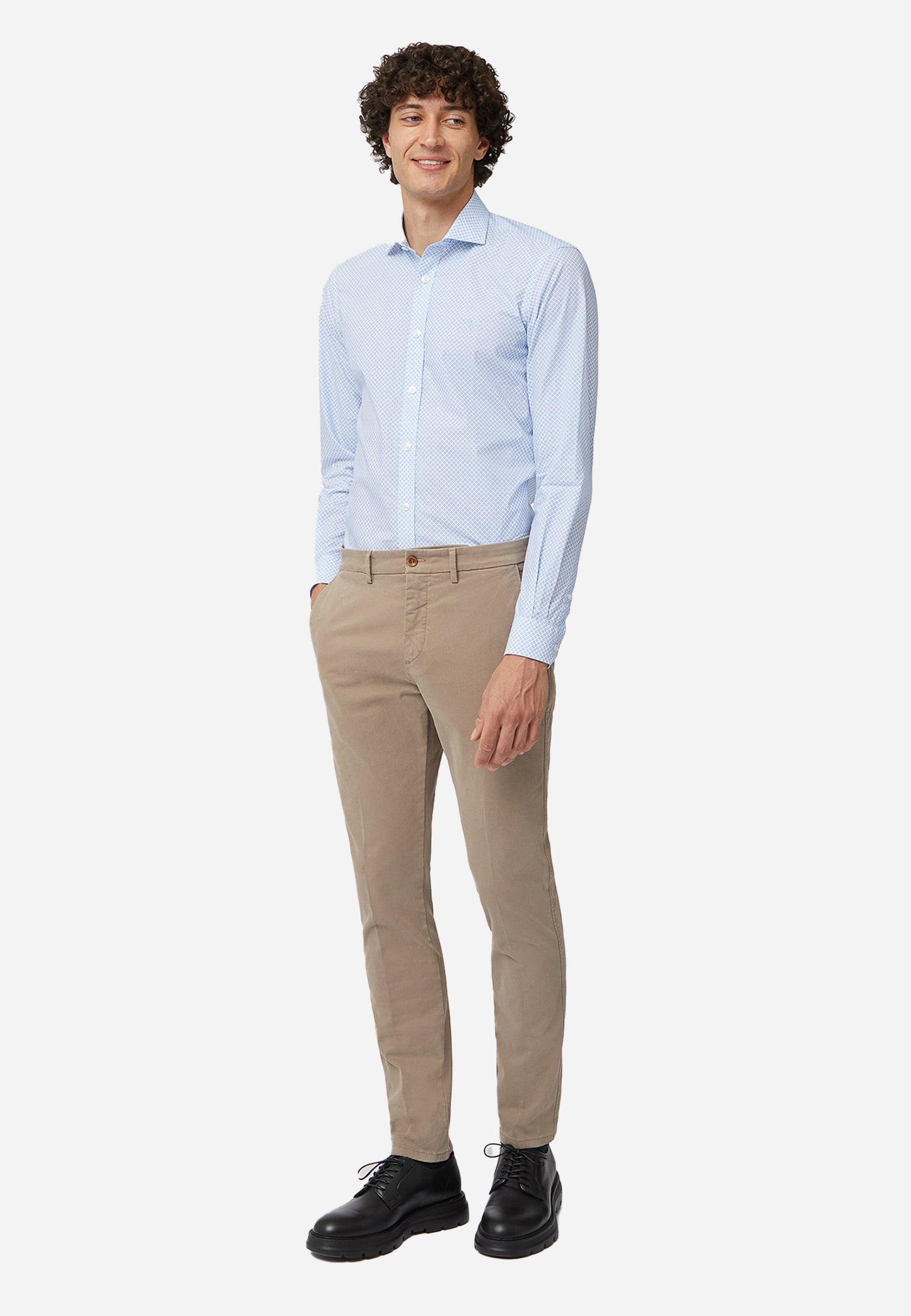 CAMISA SPORT HARMONT & BLAINE AZUL FIG ALGODON (CNM026012984I-810)