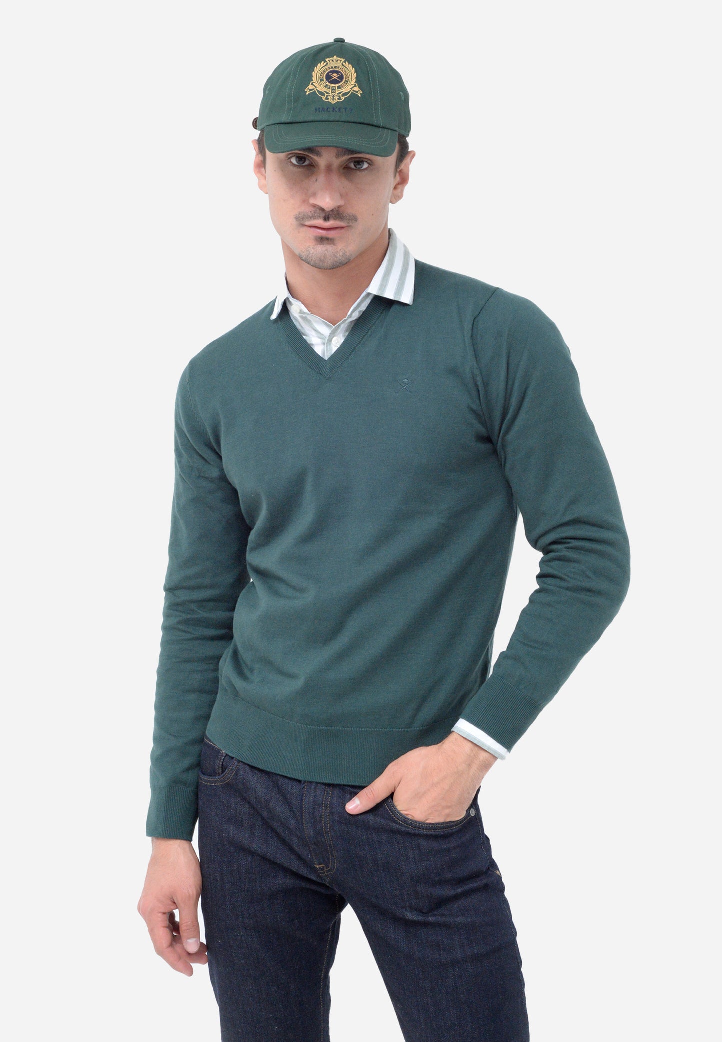 CACHUCHA HACKETT LONDON ESCUDO VERDE ALGODON (HM042532-670)