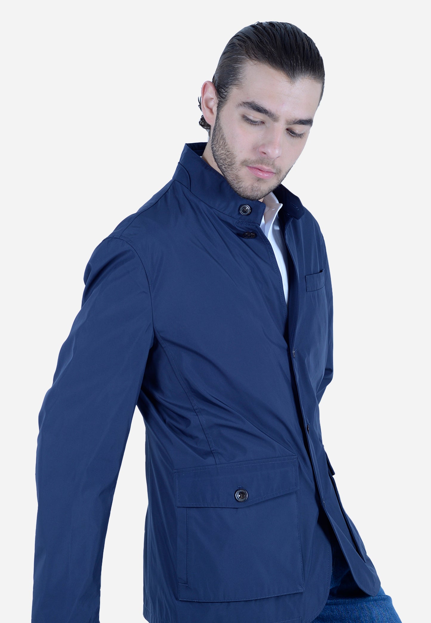 CHAQUETA HACKETT LONDON AZUL POLI + LANA (HM403079-595)