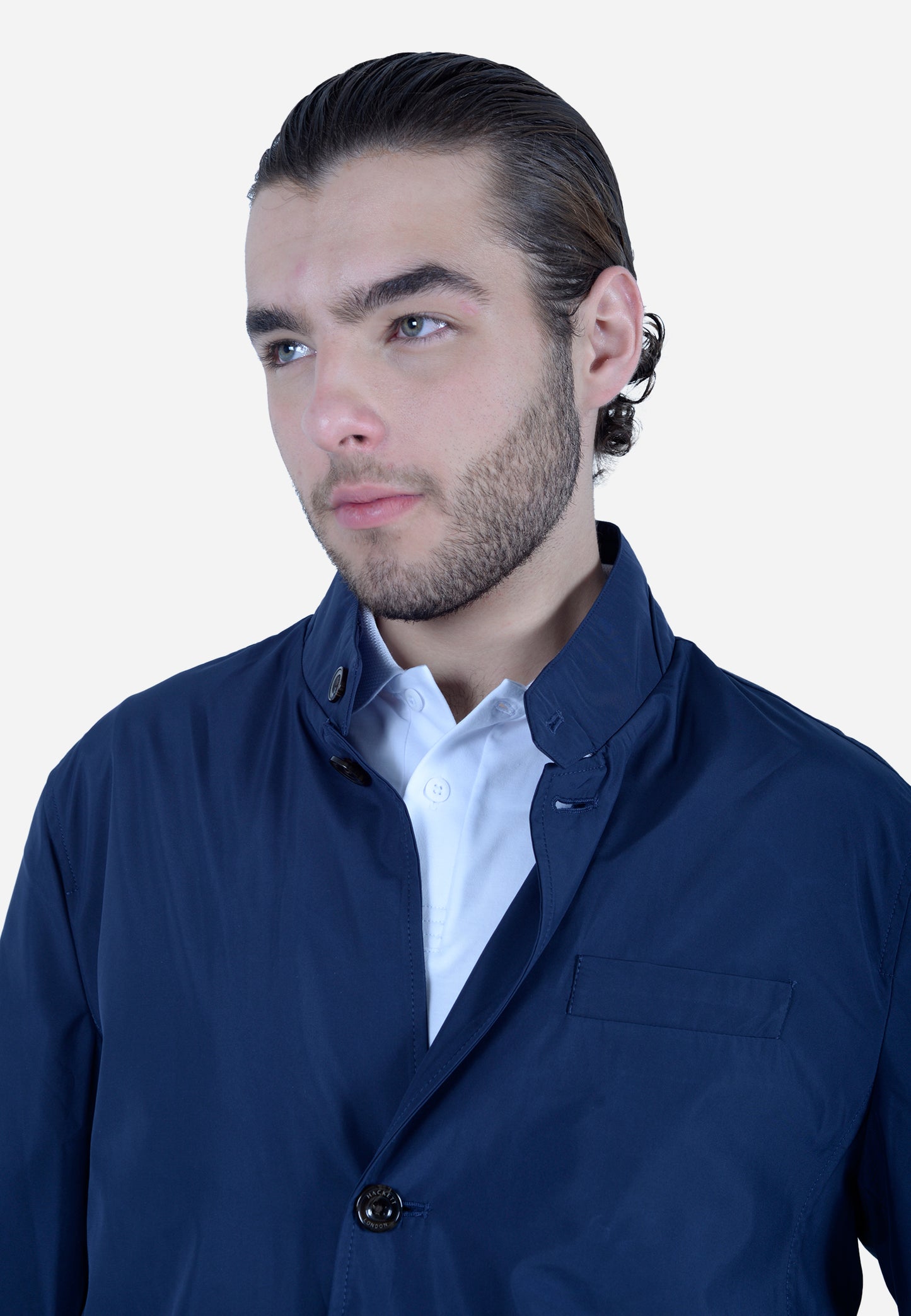 CHAQUETA HACKETT LONDON AZUL POLI + LANA (HM403079-595)