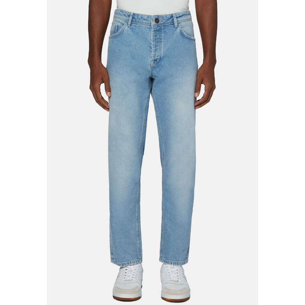 Jeans Boggi Clásico Corte Recto Azul Claro B.
