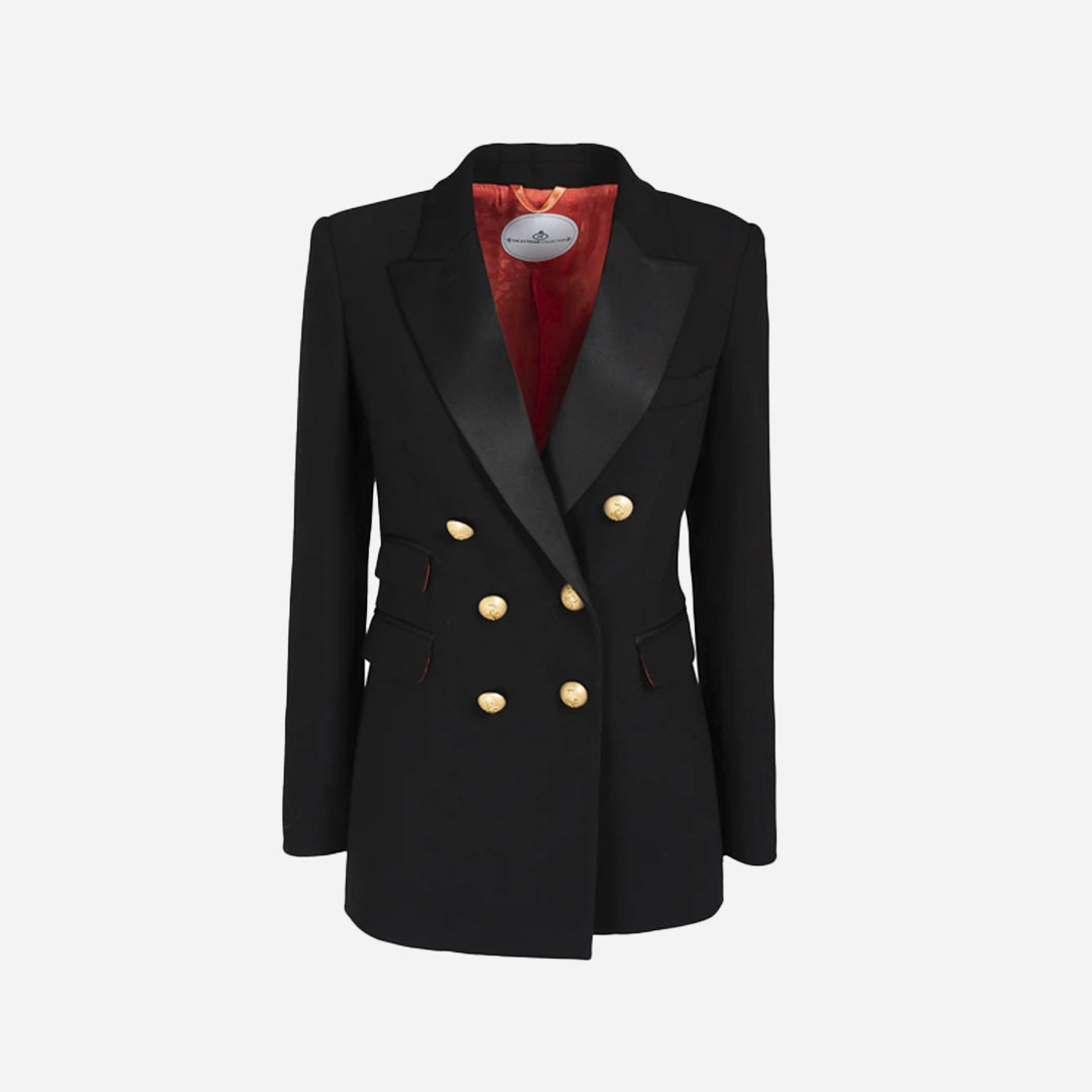 Blazer Dama Negro Botones Dorados T.E.