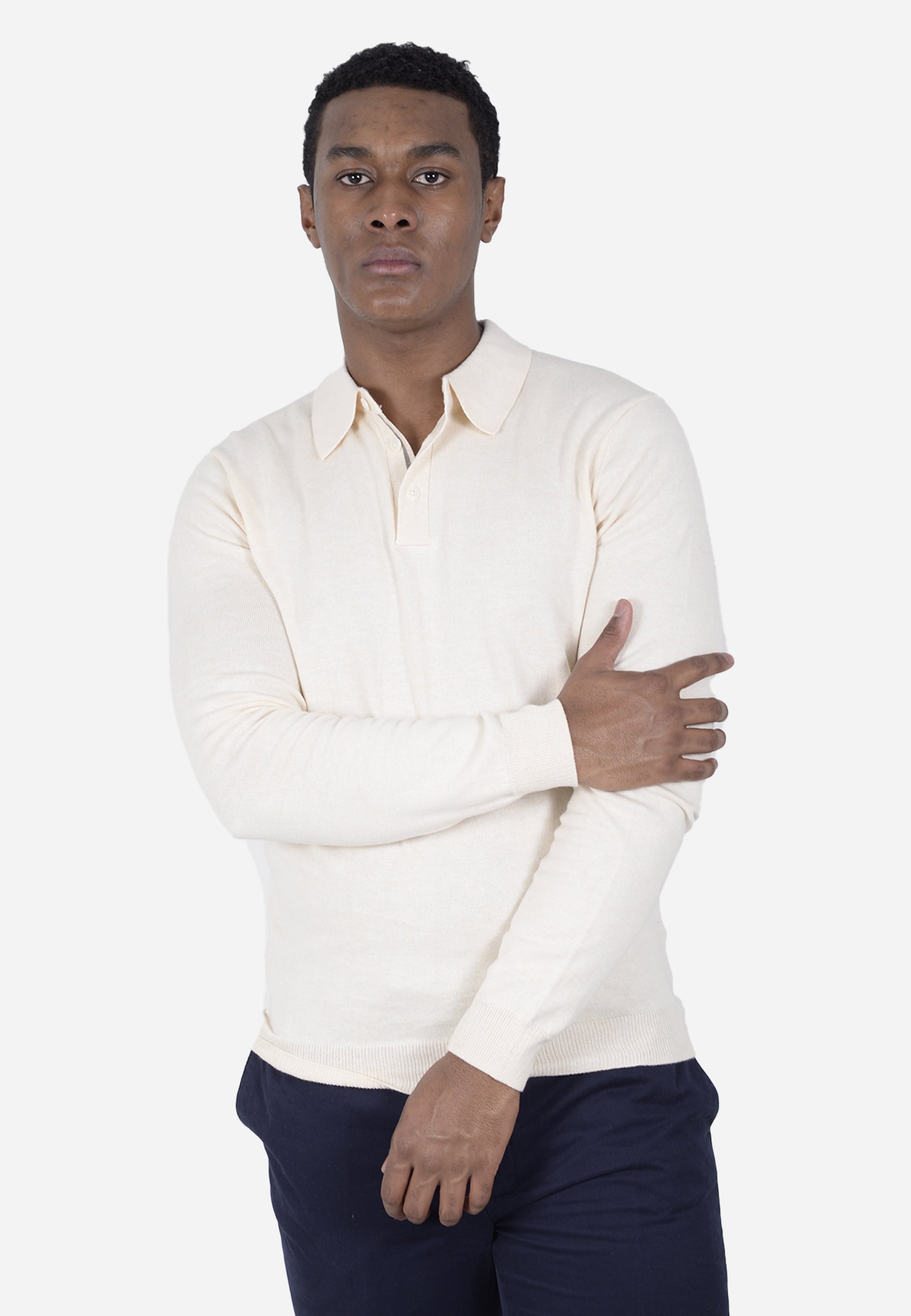 Sweater Tipo Polo Crema – Le Collezioni - Main Image