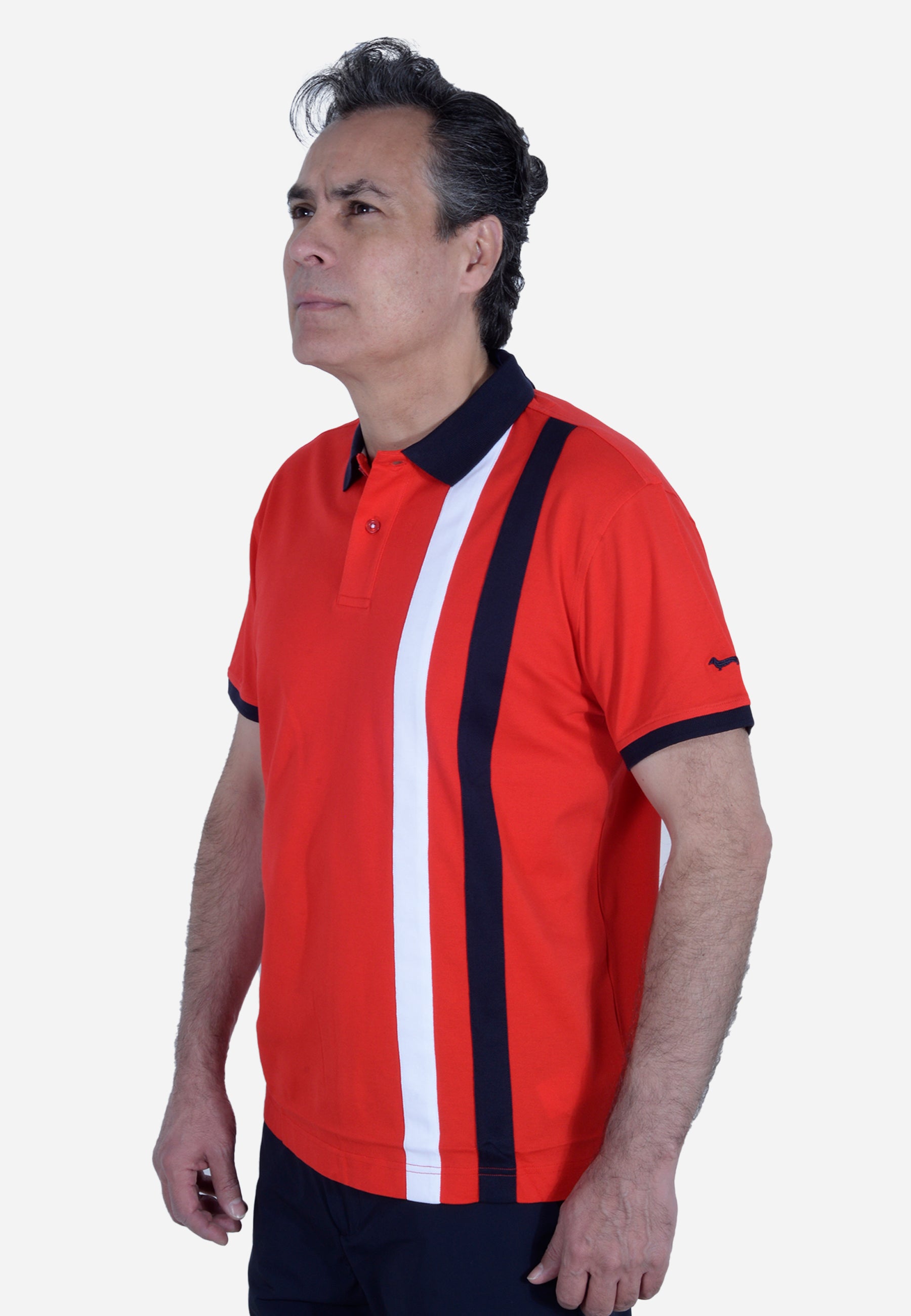 Camisa Polo Con Líneas Rojas H&B