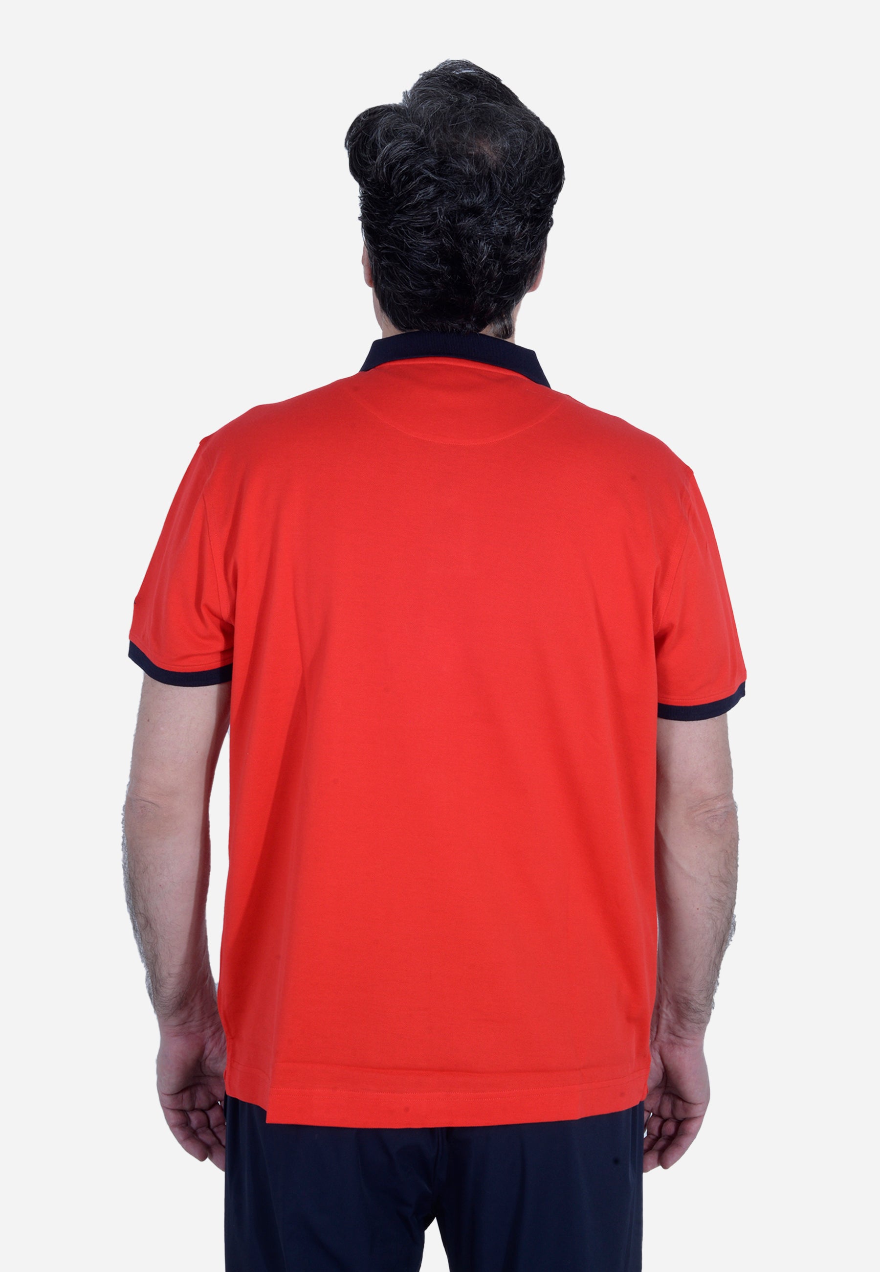 Camisa Polo Con Líneas Rojas H&B