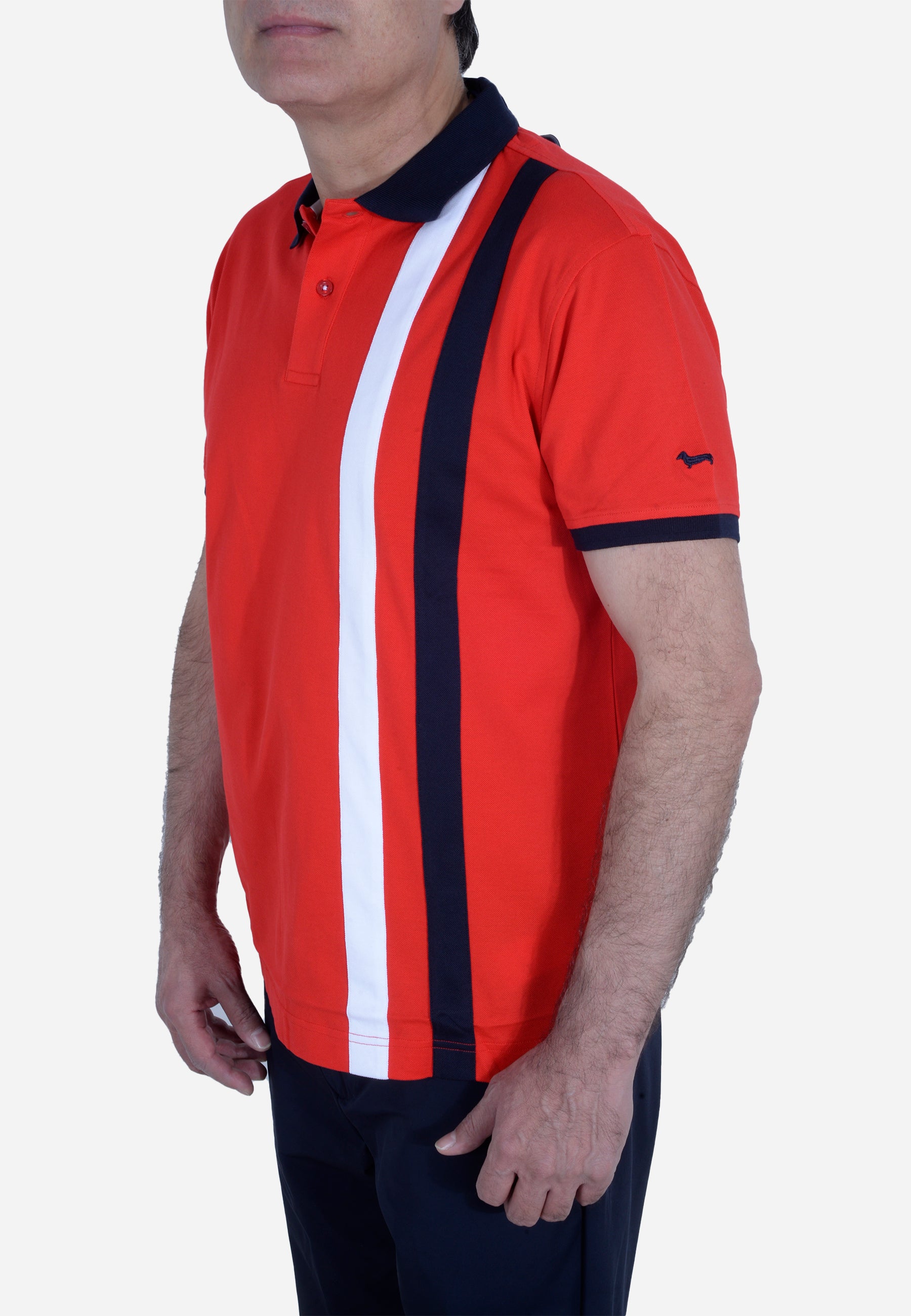 Camisa Polo Con Líneas Rojas H&B