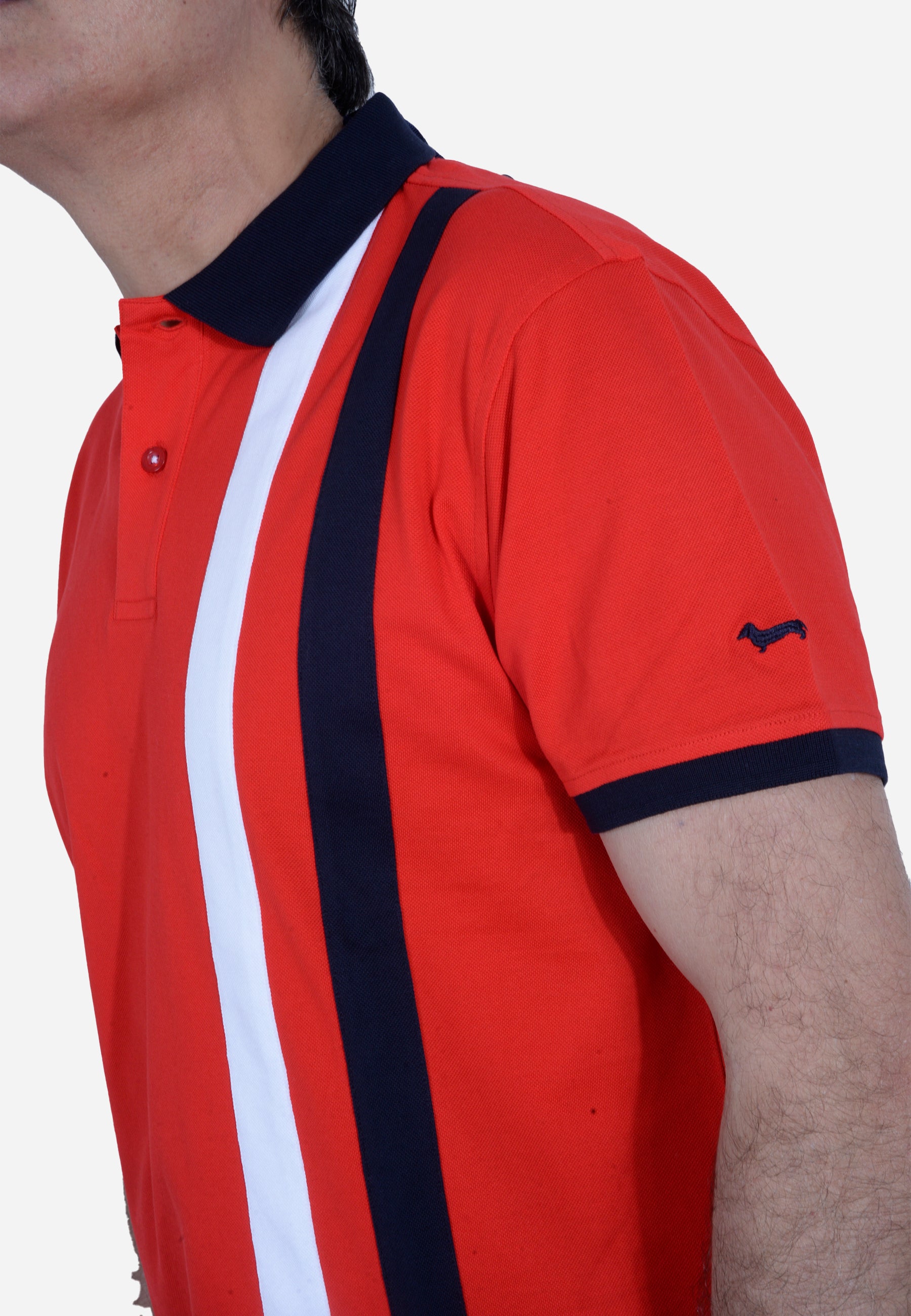 Camisa Polo Con Líneas Rojas H&B