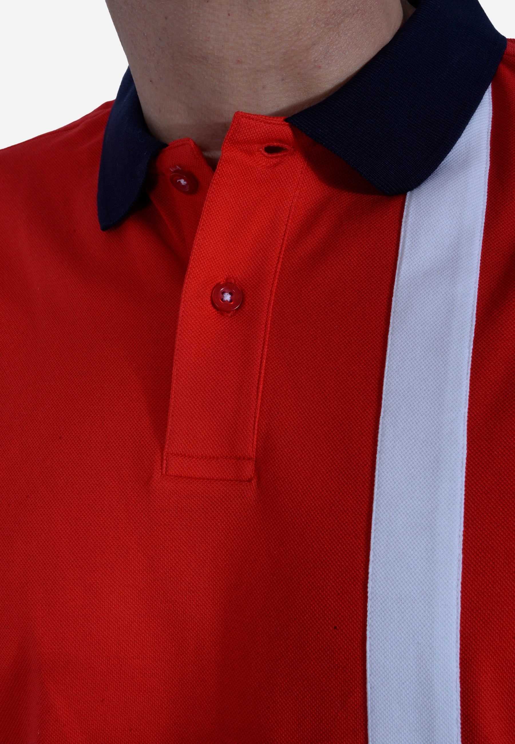 Camisa Polo Con Líneas Rojas H&B