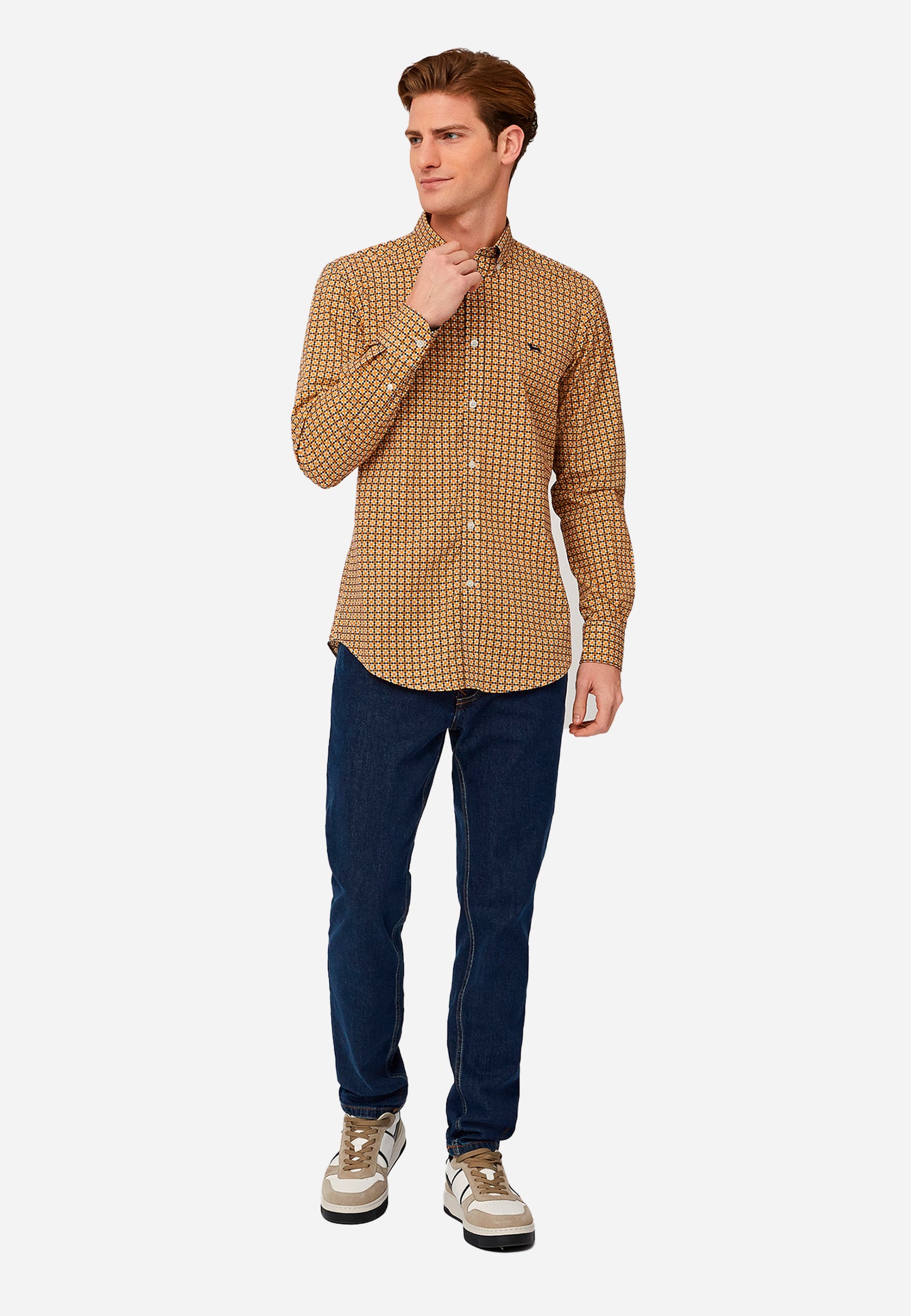 CAMISA SPORT HARMONT & BLAINE AMARILLO ALGODON (CRM026013016M-307)