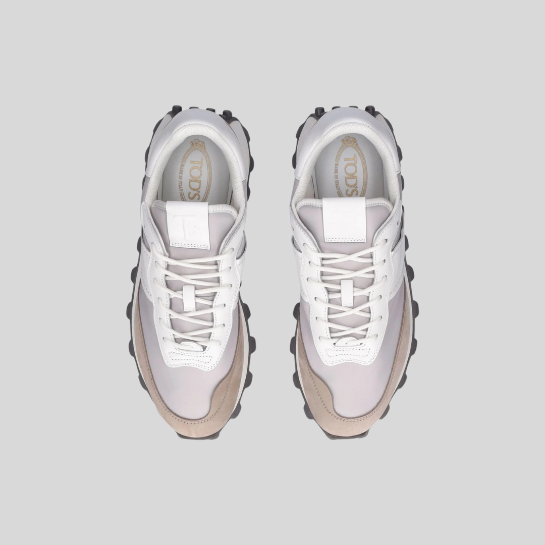 TENIS TOD'S CABALLERO GRIS/ BLANCO TEXTIL CUERO (XXM25K0FL90DQJBI24)