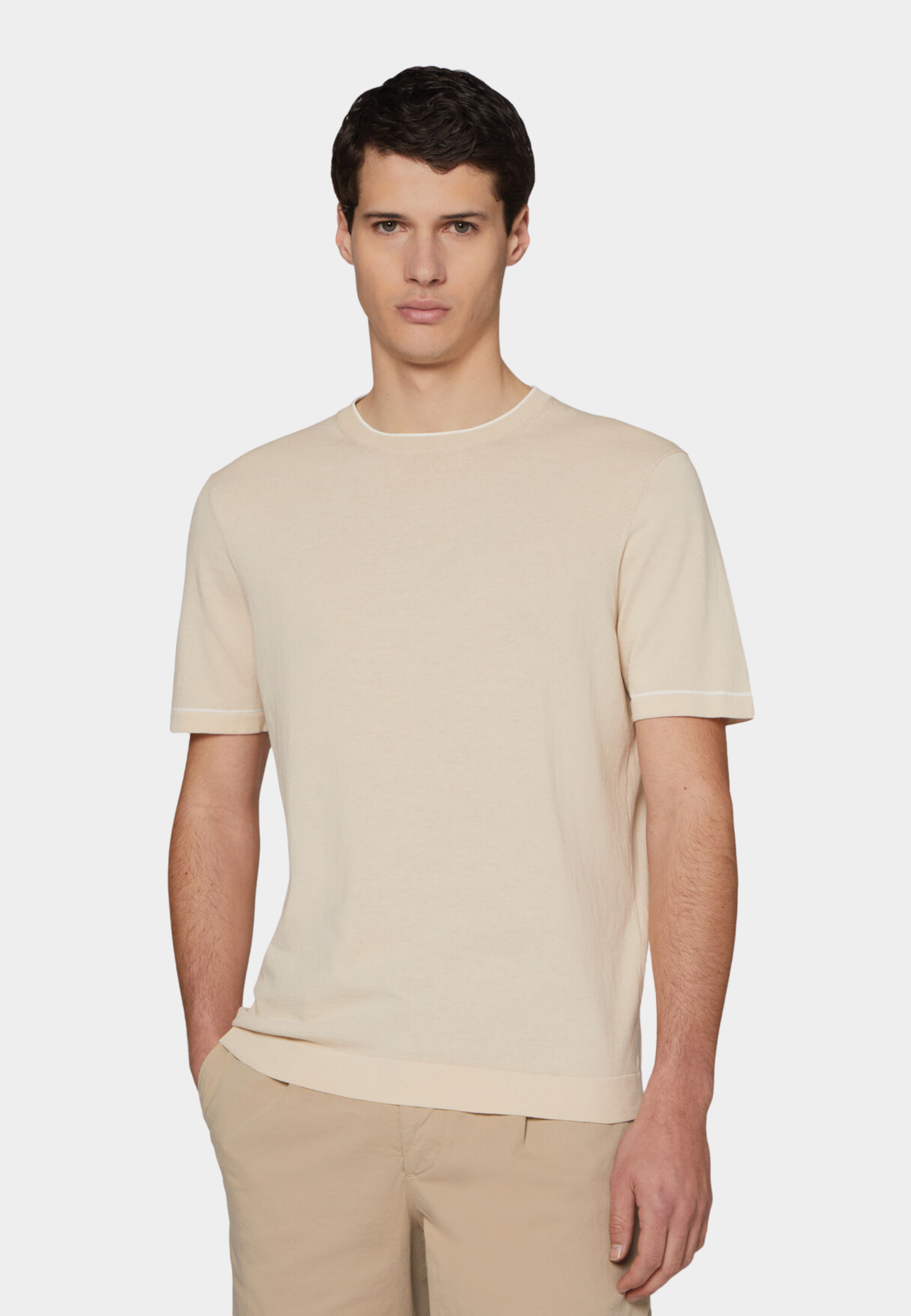 CAMISETA-TSHIRT BOGGI BEIGE ALGODON (24P043503)