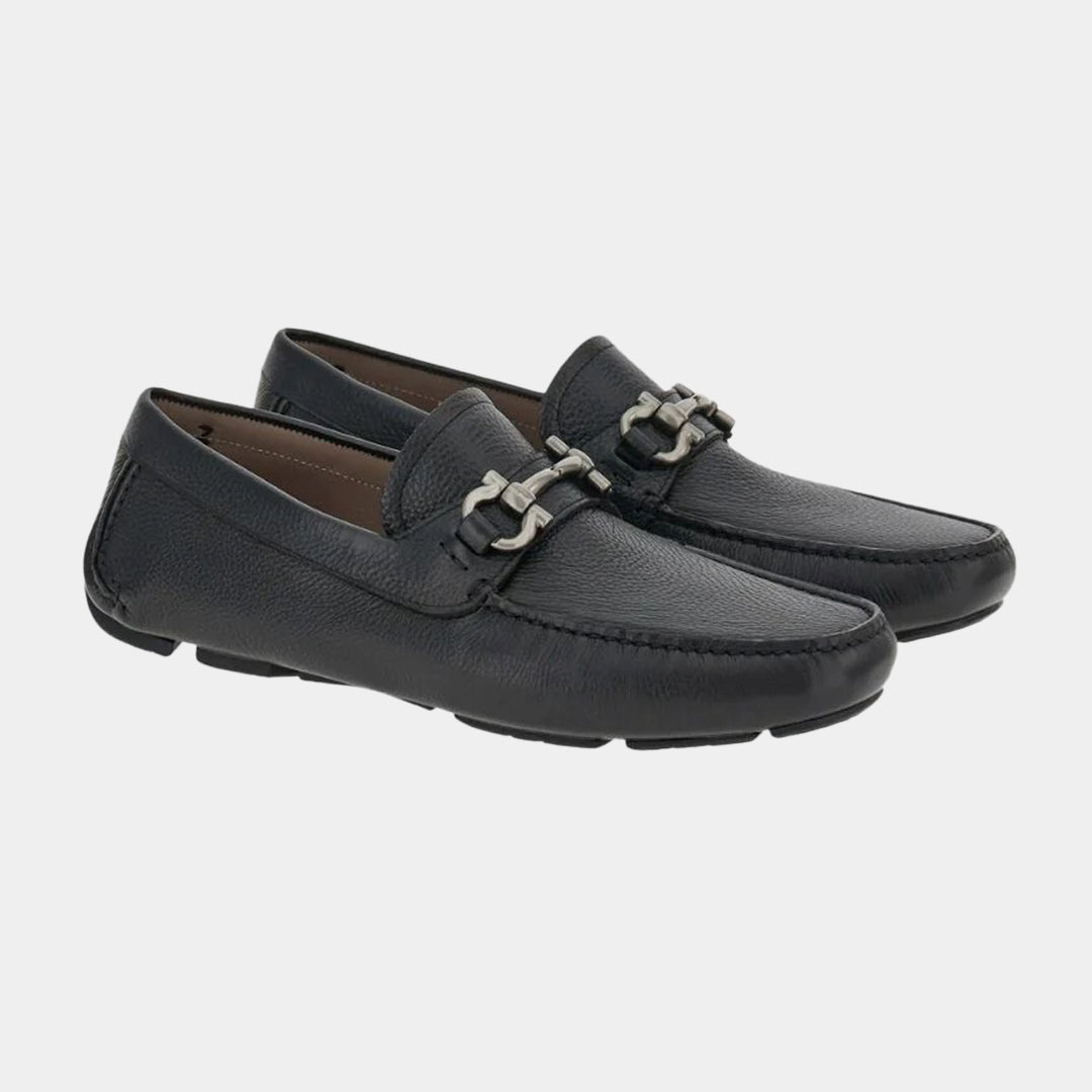 ZAPATO FERRAGAMO NEGRO CUERO (755610-PARIGI NEW)