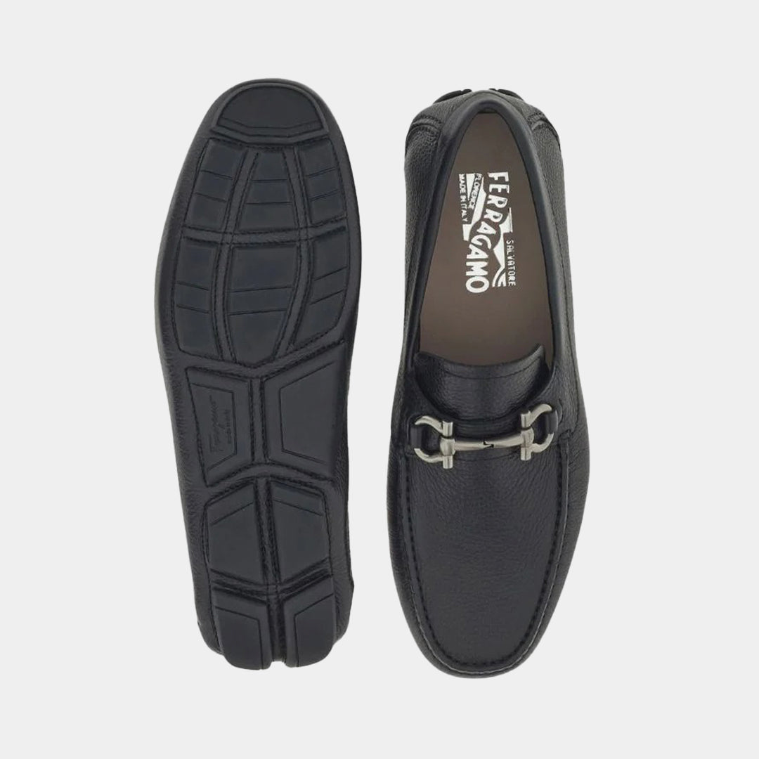 ZAPATO FERRAGAMO NEGRO CUERO (755610-PARIGI NEW)