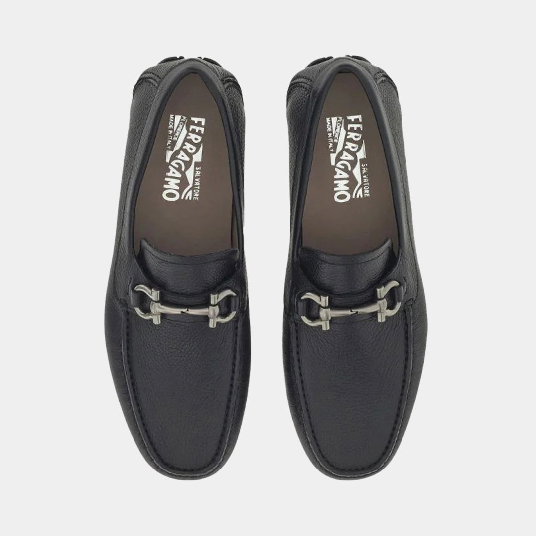 ZAPATO FERRAGAMO NEGRO CUERO (755610-PARIGI NEW)