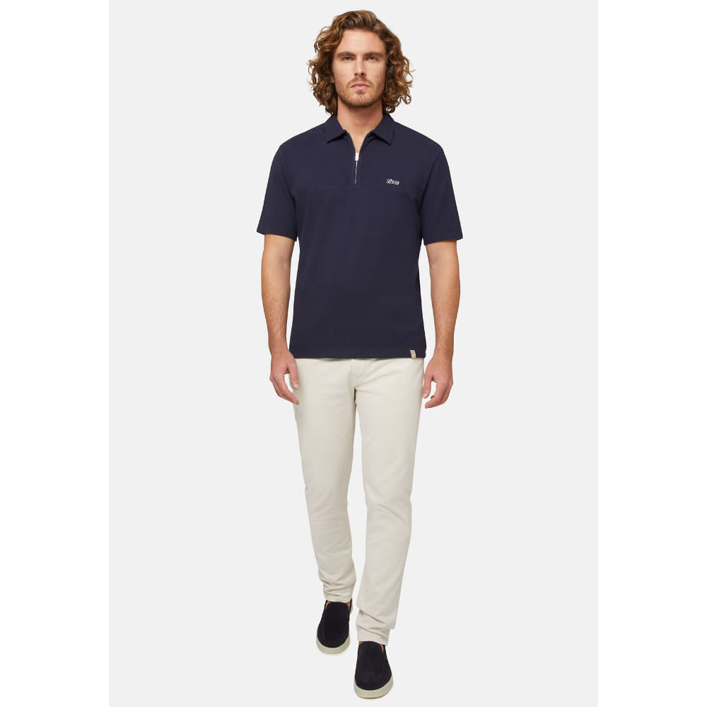 CAMISETA POLO BOGGI AZUL ALGODON