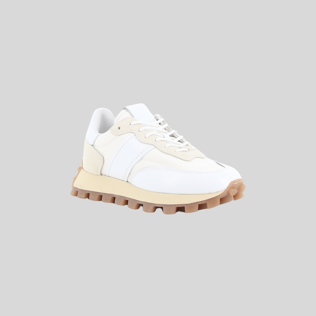 Tenis Mujer Comfort Blanco/Beige Piel T.