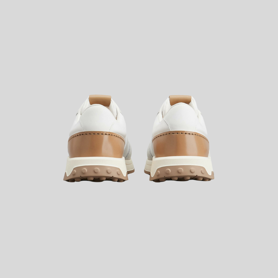 Tenis Hombre Blanco Cuero/Tejido T.