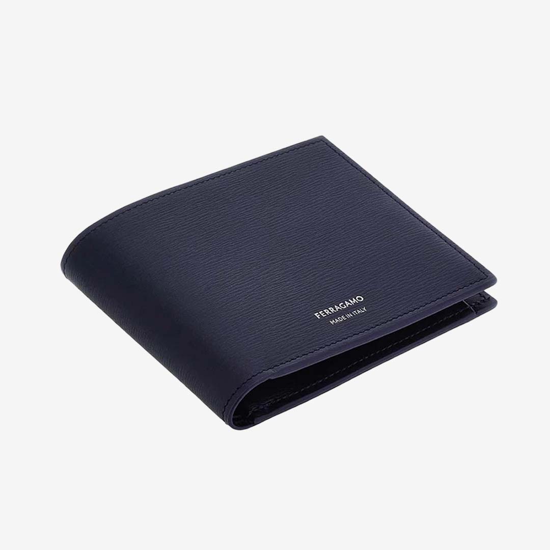 Billetera Clásica Azul de Cuero