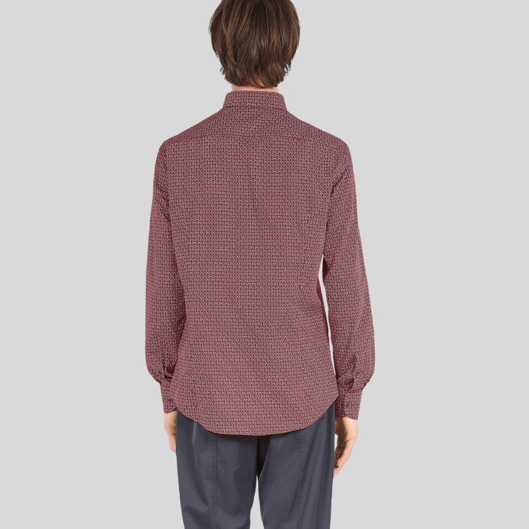 CAMISA SPORT FERRAGAMO ROJO LOGO ALGODON (759139-140342)
