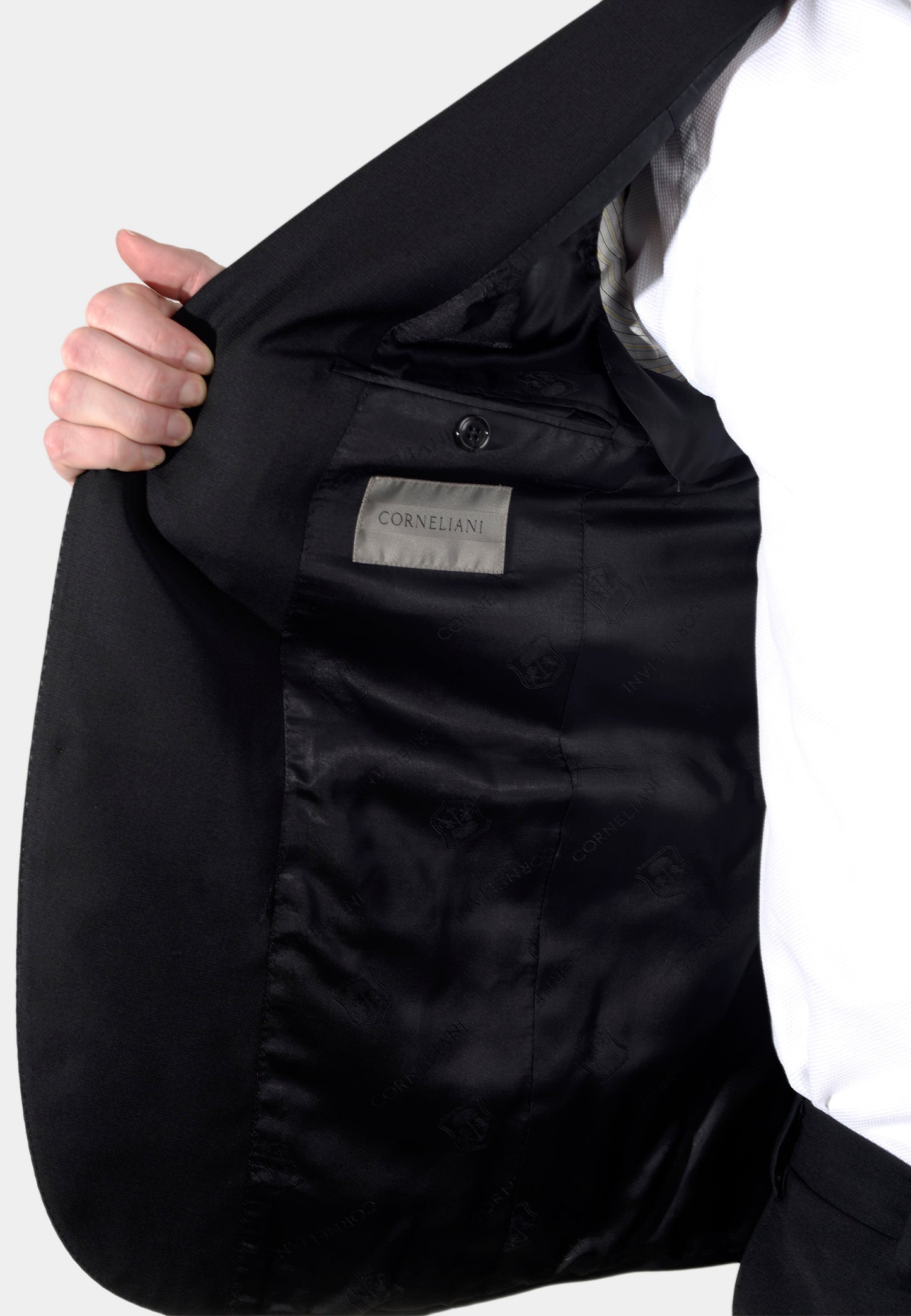 TRAJE CORNELIANI NEGRO LANA + ELAS (917222-3118520-020)