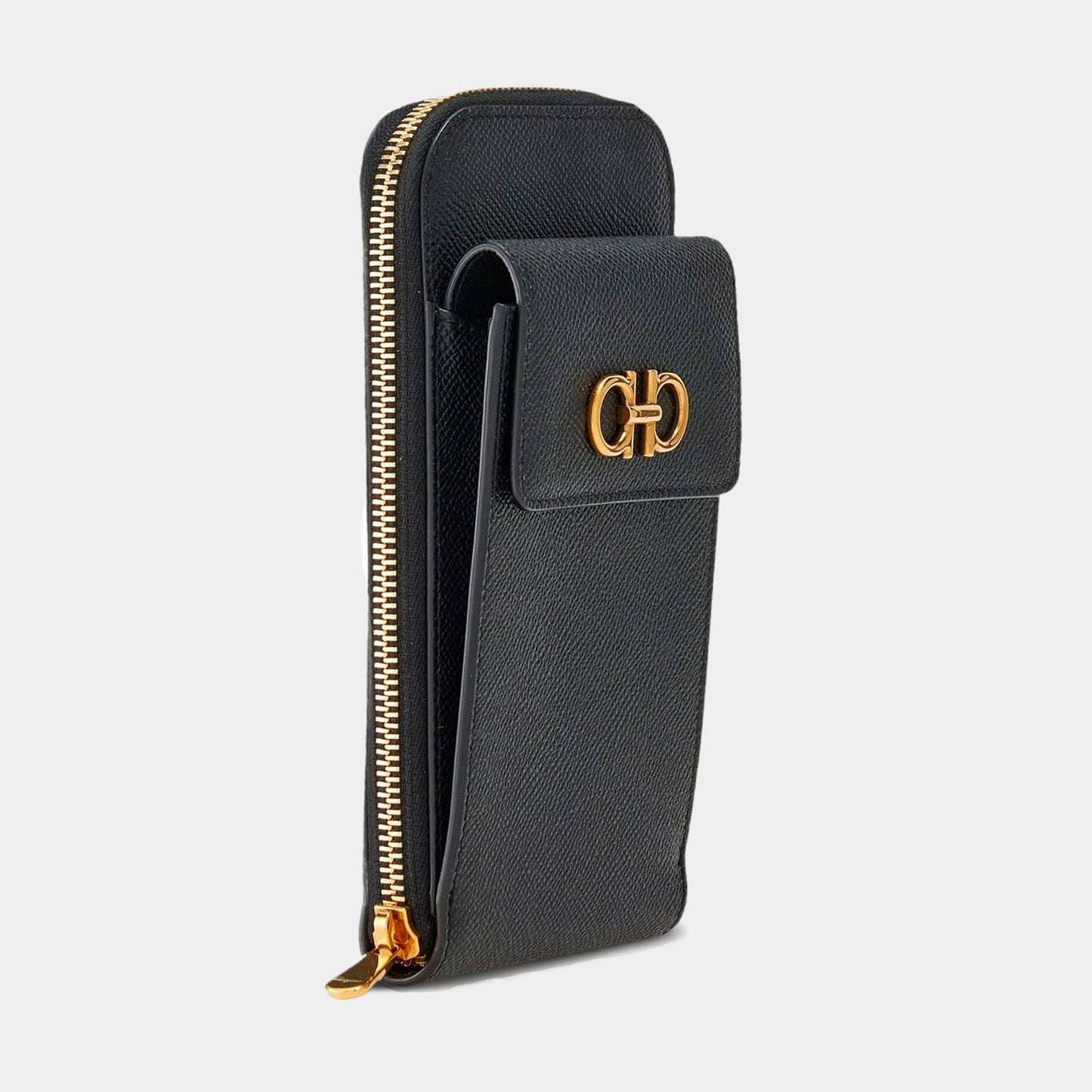 PORTA CELULAR FERRAGAMO NEGRO DAMA 100% piel (755308-220375)