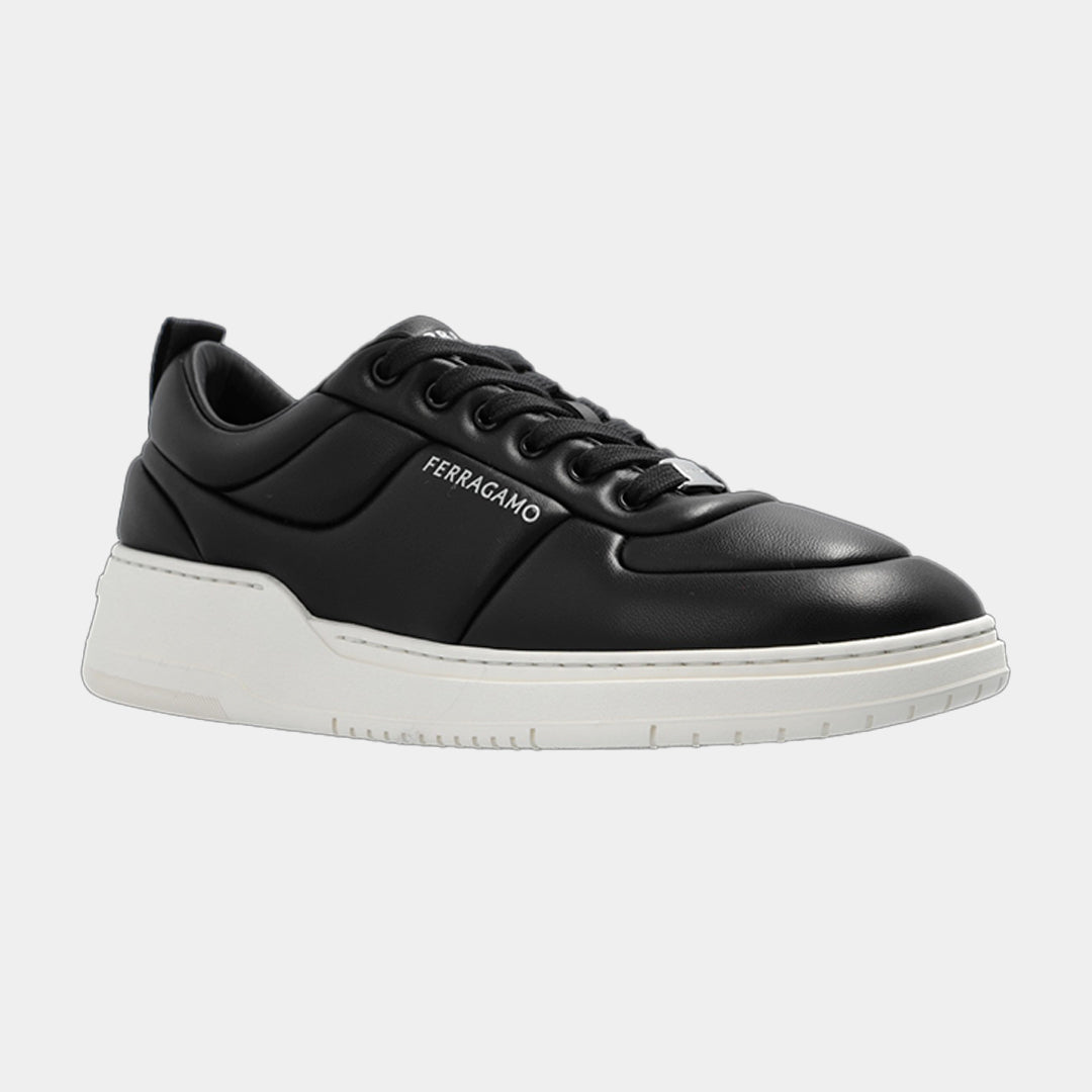 TENIS FERRAGAMO NEGRO CUERO (774865-CARO MAN)