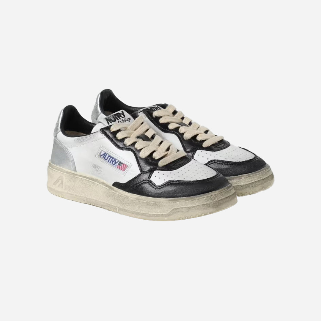 Sneakers Blanco Plata Vintage A.