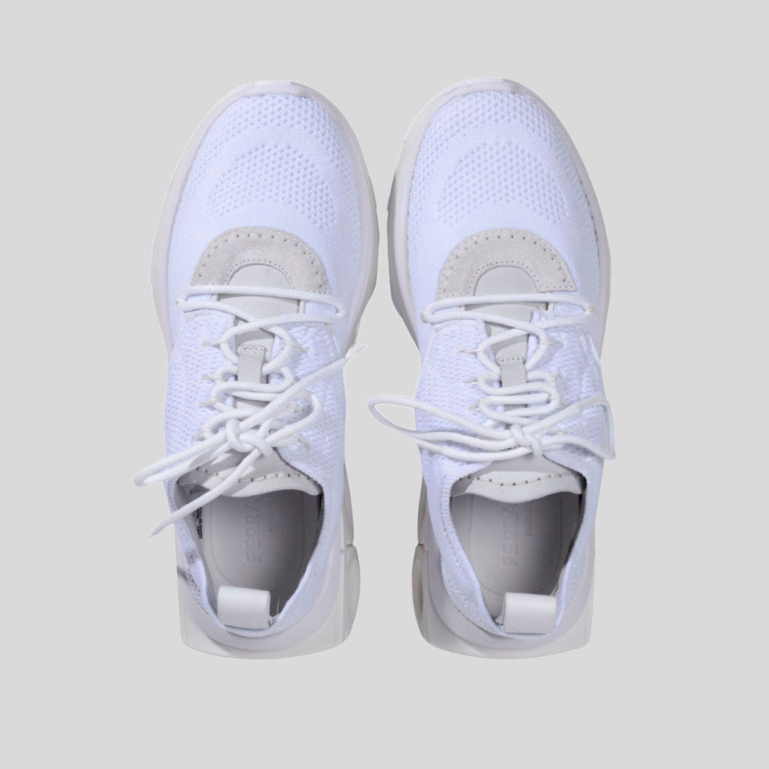 TENIS FERRAGAMO DAMA BLANCO FABRIC + PL (760870-NIMA KNIT1)