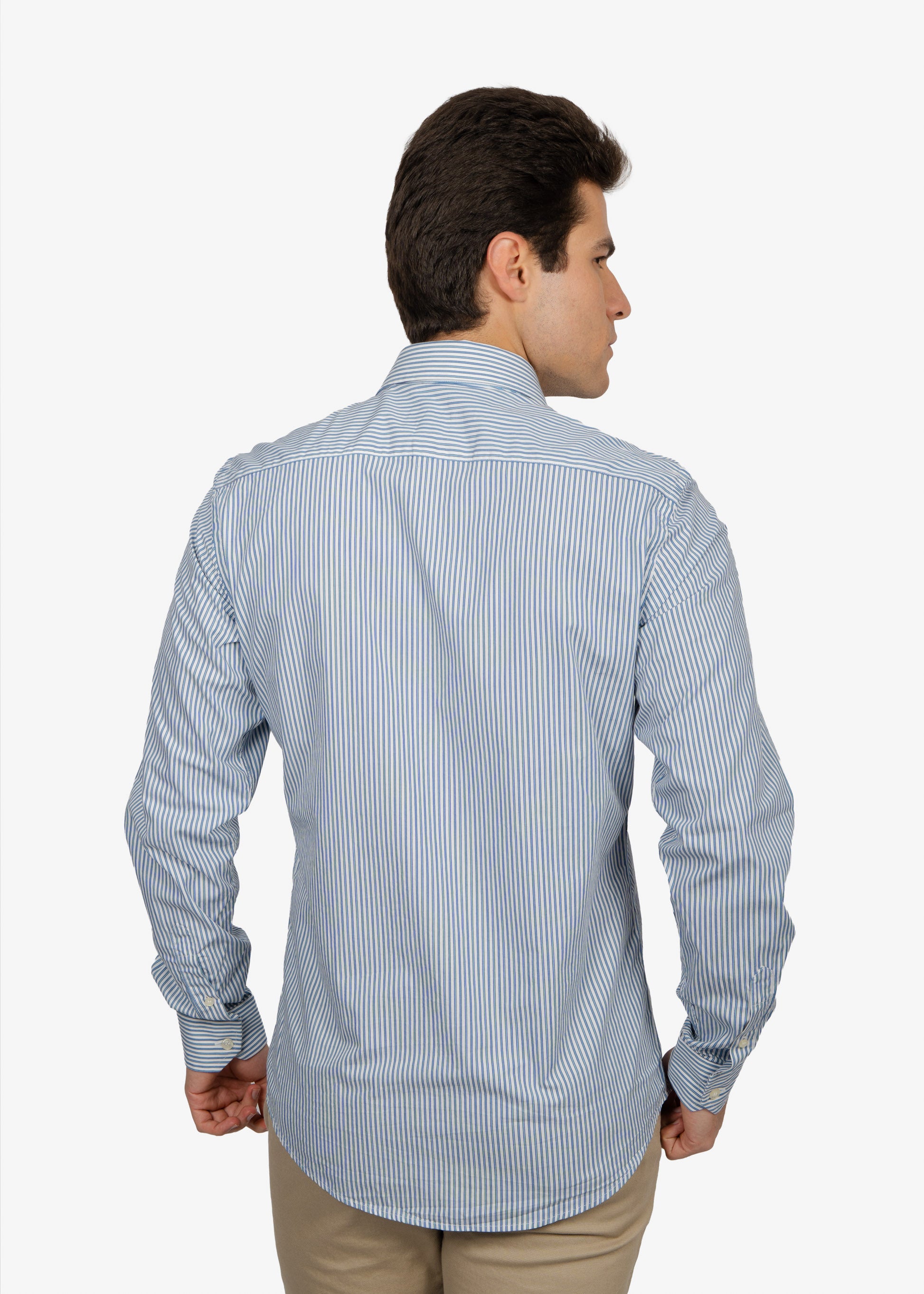 Camisa Sport con Microrayas Color Azul H&B