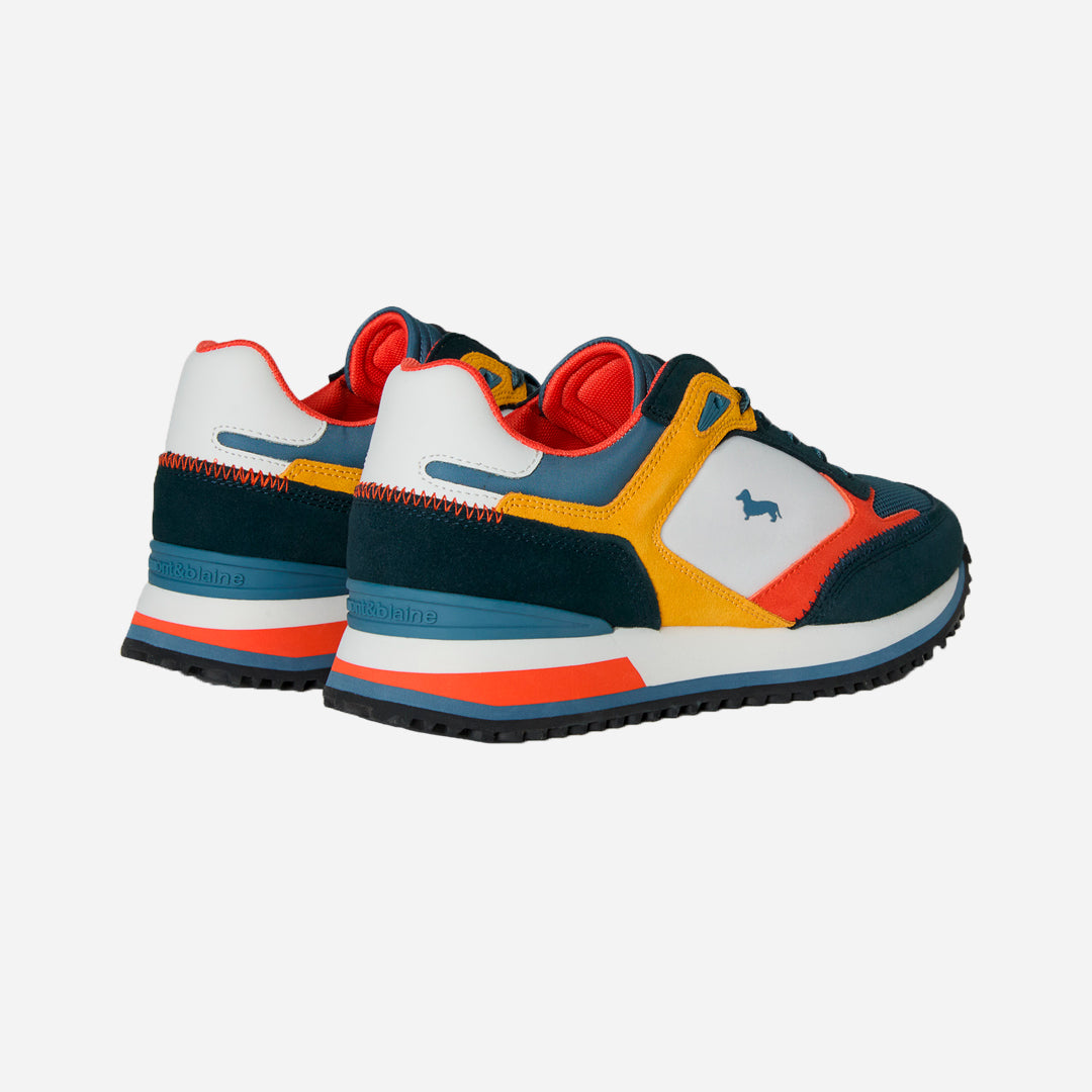 Sneaker Azul/Amarillo/Rojo Hombre Logo H&B
