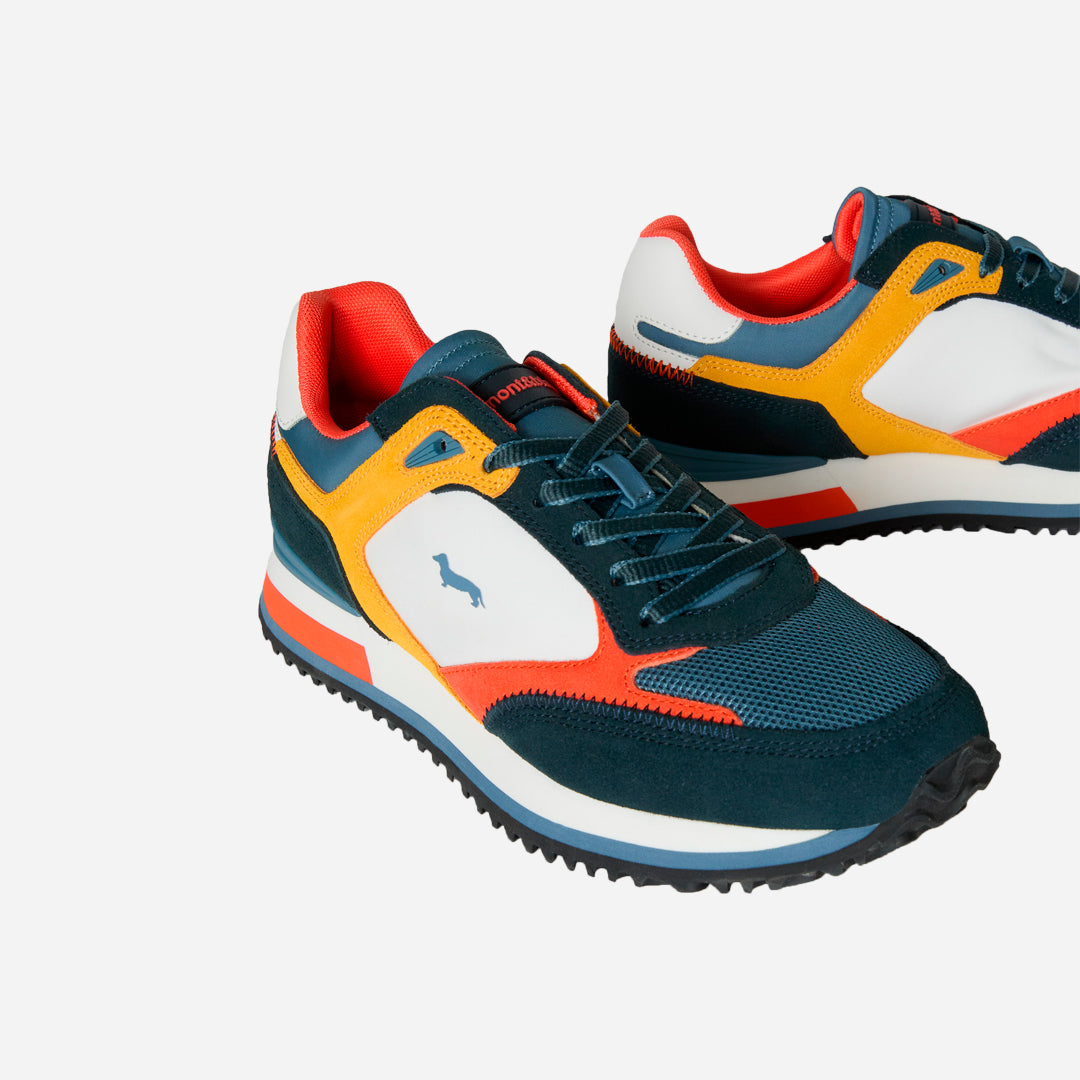 Sneaker Azul/Amarillo/Rojo Hombre Logo H&B