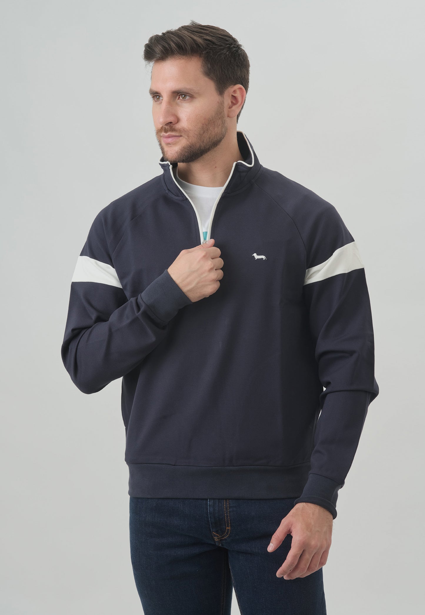 SWATSHIRT HARMONT ZIP , 801 BLU NAVY (FRJ128021167-801)