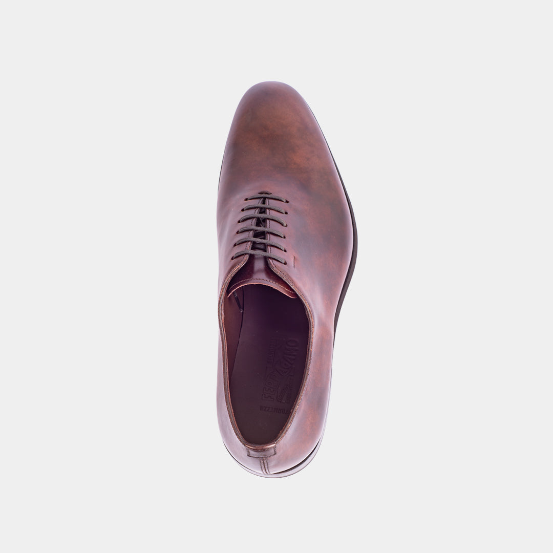 ZAPATO FERRAGAMO MARRON CUERO T-8.5