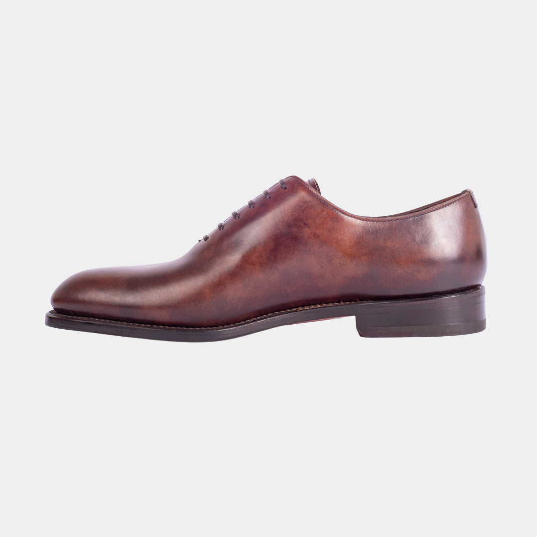 ZAPATO FERRAGAMO MARRON CUERO T-8.5