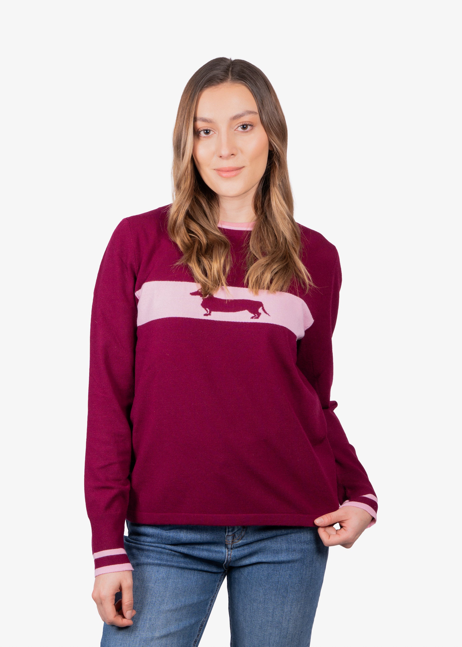Sweater Dama Vinotinto Acrilica+ Lana + Pl H&B