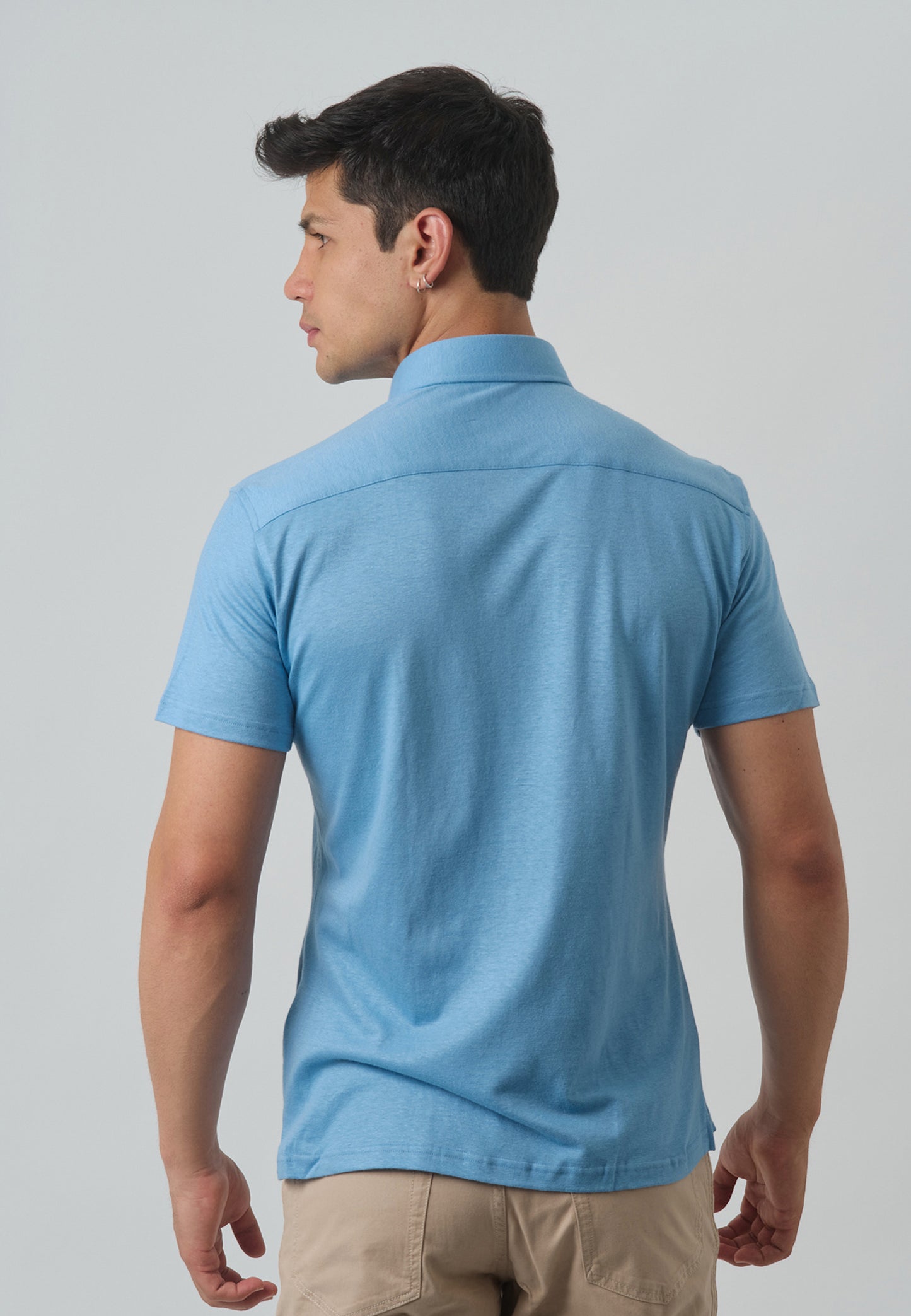 CAMISA HACKETT AZUL LINO+ALGODÓN (HM309433-551)
