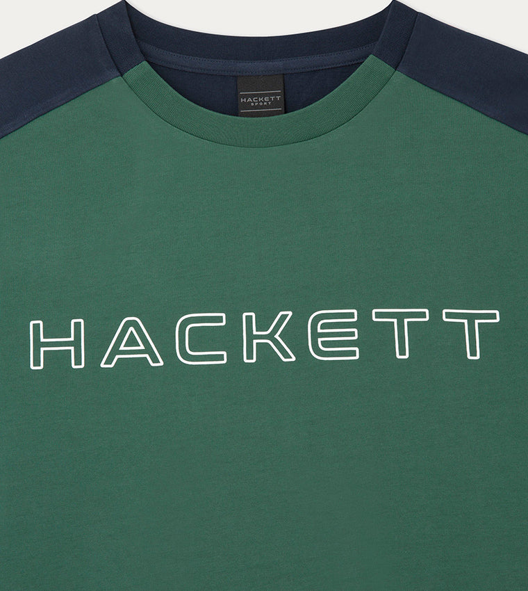 CAMISETA-TSHIRT HACKETT LONDON VERDE GRIS ALGODON (HM500805-6AB)