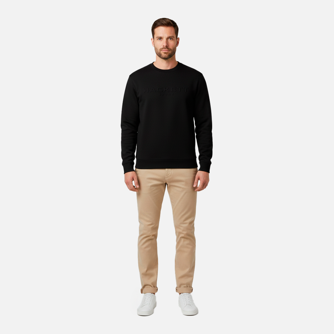 Sweater Hombre Embossed Crew Negro H.L.