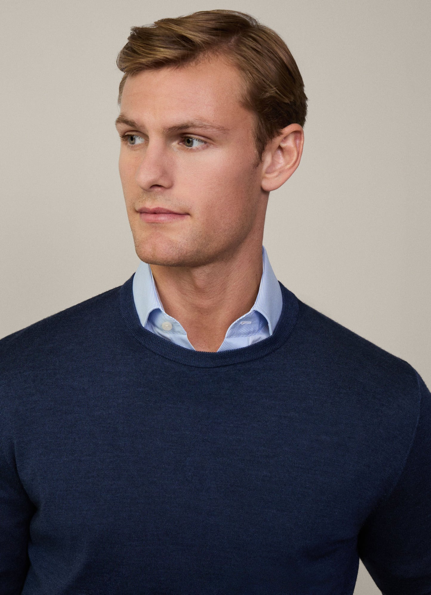SWETER HACKETT LONDON AZUL LANA MERINO + SEDA (HM702926-595)