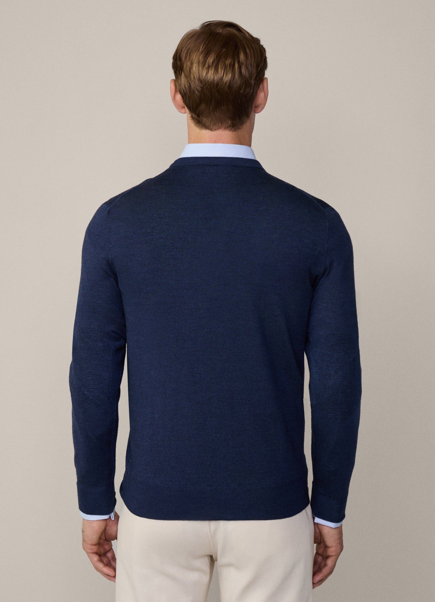 SWETER HACKETT LONDON AZUL LANA MERINO + SEDA (HM702926-595)