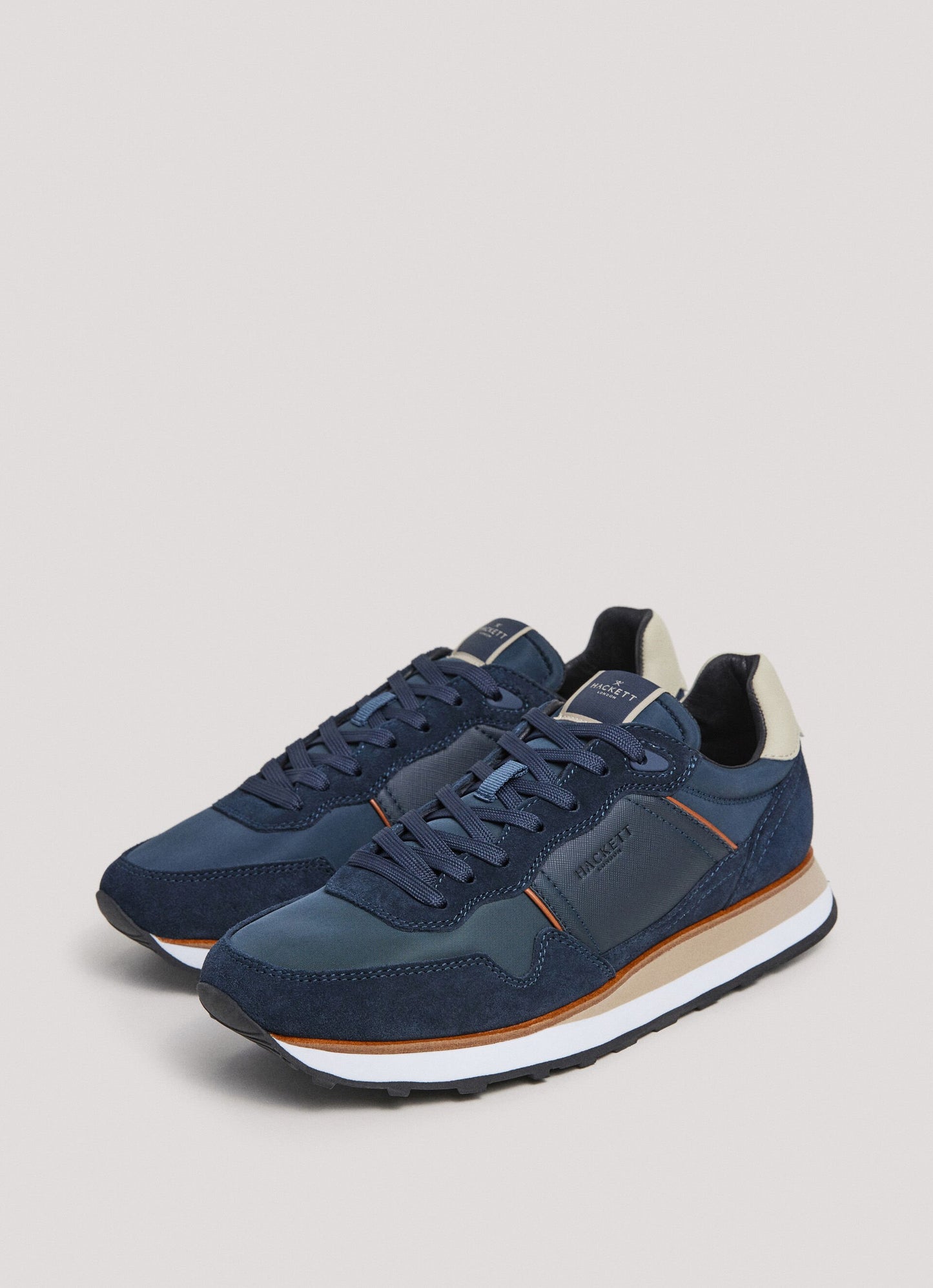 TENIS HACKETT LONDON AZUL CUERO + POLYU+ PL (HMS21402-585)